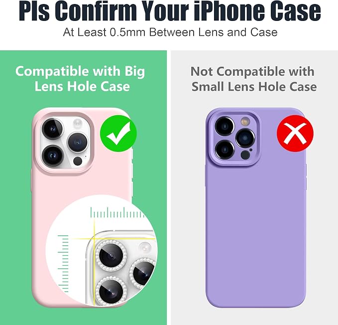 AGVEE 3+3 6 Pack for iPhone 16 Pro 6.3" / 16 Pro Max 6.9" Camera Lens Cover - Image 3