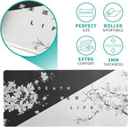 Black and White Mouse Pad 31.5 X 11.8 Inch Japanese Cherry Blossom Extended - Image 5