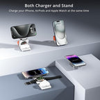 LULULOOK 3 in 1 Wireless Charger, Foldable Charging Station 15W Fast Mag-Safe - Image 2