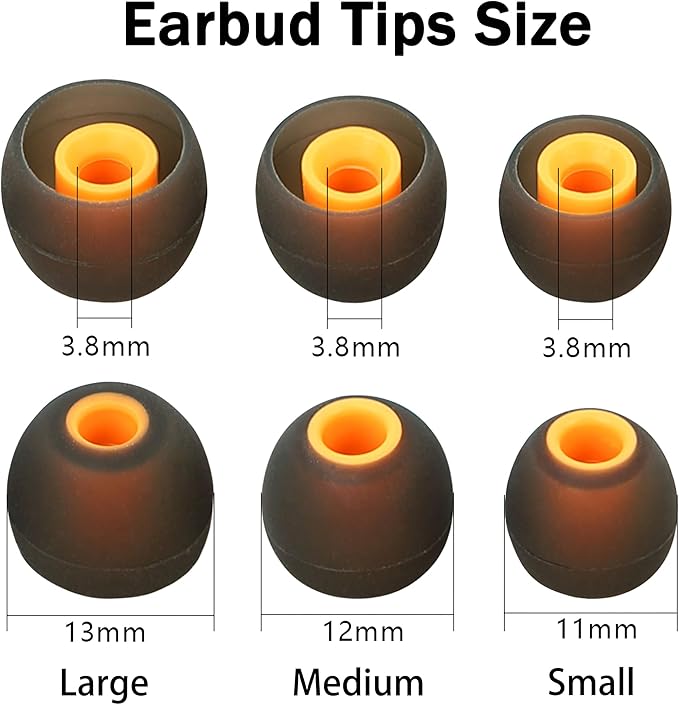 Silicone Replacement Earbud Tips Ear Tips Fit Most in-Ear Earbuds Headphone - Image 2