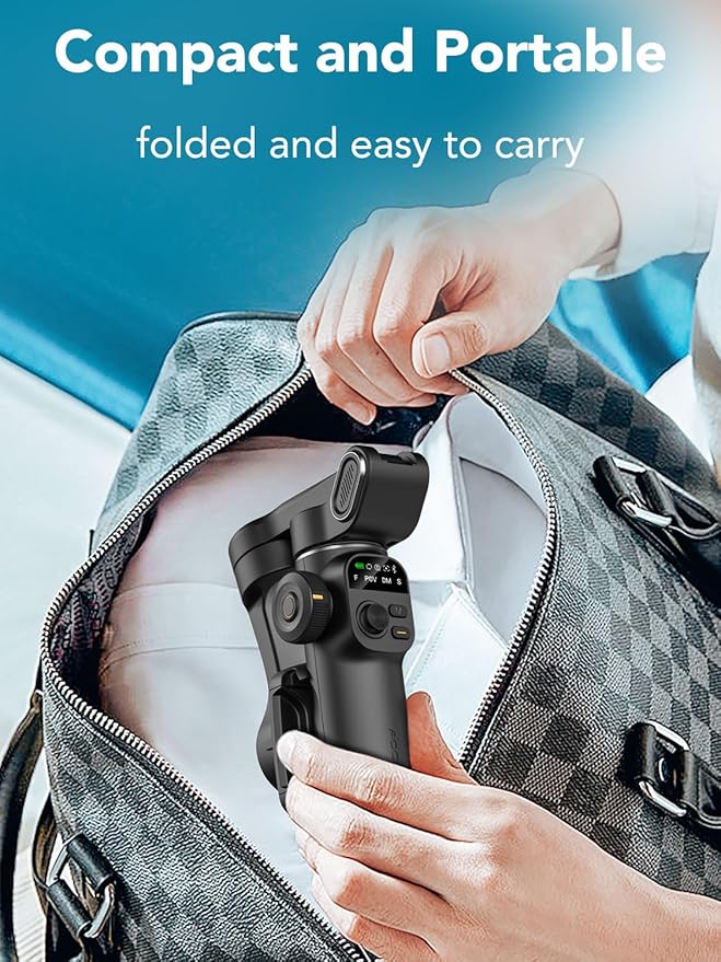 Gimbal Stabilizer for Smartphone, NO APP Tracking, 20CM Extension Rod, Face & - Image 7