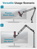 InnoGear Desk Mic Stand, 360° Rotatable Overhead Mic Boom Arm Microphone Stands - Image 3