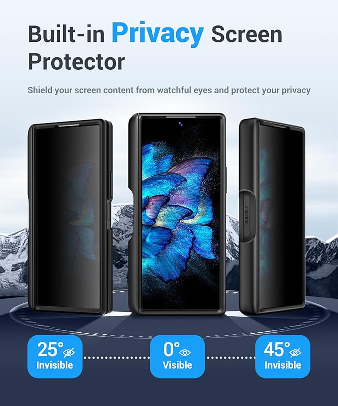 BERFY for Z Fold 7 Case with Privacy Screen Protector, Military Grade Hidden - Image 2