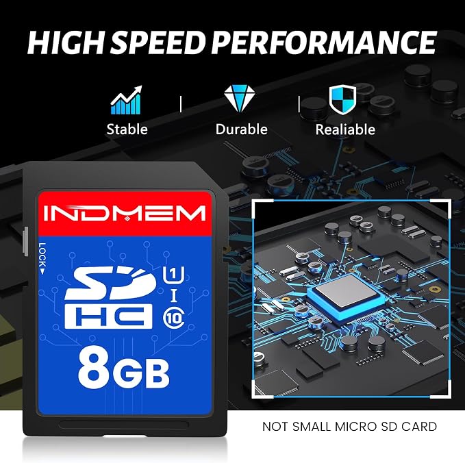 INDMEM SD Card 8GB, 8 Packs Class 10 8GB Flash Memory Card MLC Standard Secure - Image 2