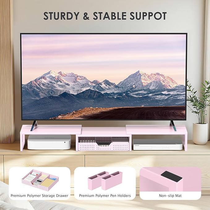 OPNICE Desk Organizers and Accessories, Dual Monitor Stand Riser - Image 7