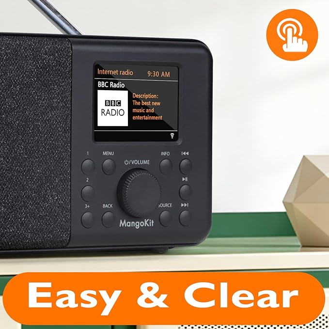 SR10 WiFi Internet Radio, Podcast Player, Portable FM Radio, Color Display - Image 3