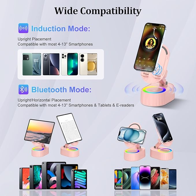 Wireless Induction Audio Bluetooth Speaker 5in1 Phone Holder Emergency - Image 4