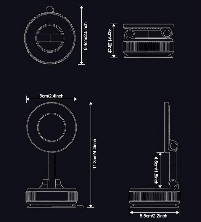 Vacuum Magnetic Car Phone Holder Foldable Mount - Image 8