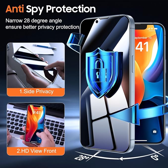 UniqueMe for iPhone 13/13 Pro / 14 Privacy Screen Protector - Image 2
