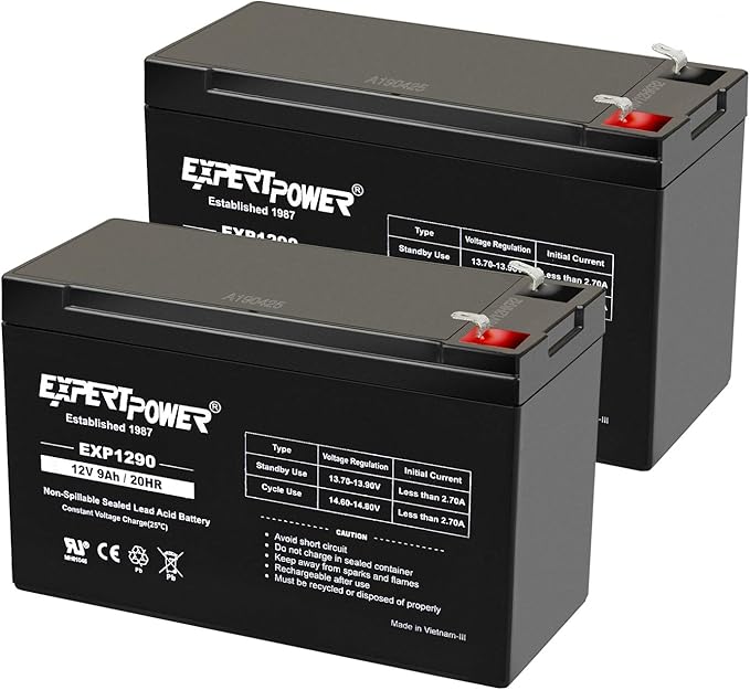 ExpertPower EXP1290 - 12V 9AH SLA AGM Rechargeable 12V Battery by ExpertPower