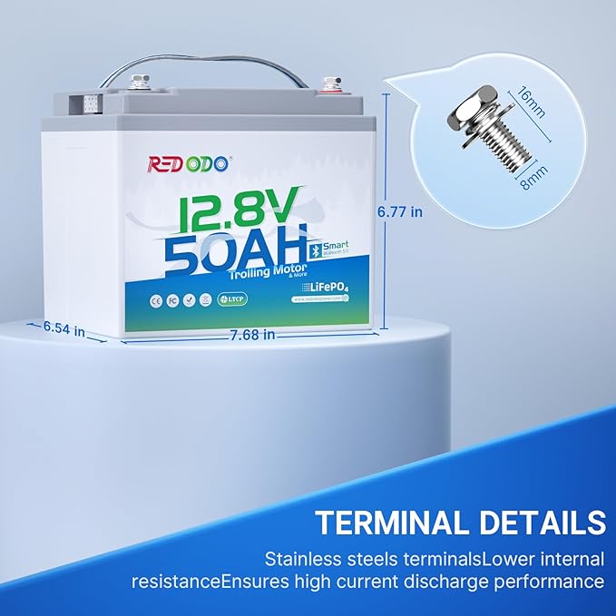Redodo Smart Bluetooth 12V 50Ah LiFePO4 Lithium Battery - Image 4