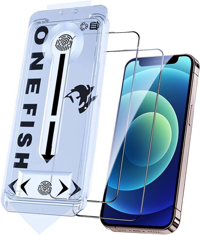 OneFish Glass Screen Protector for iphone 12/12 Pro, 9H Hardness Glass Scratch by OneFish