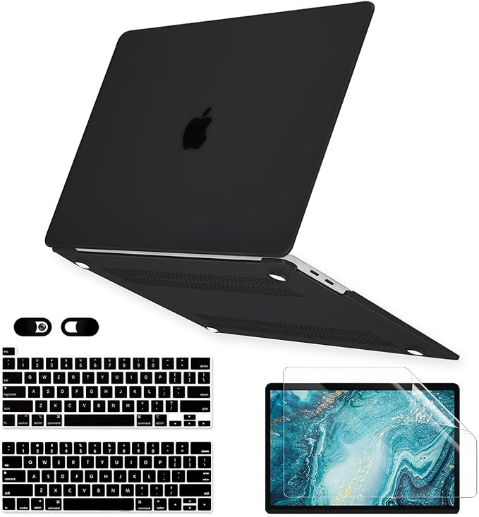 Matt Black Case for MacBook Pro 13 inch M2 M1 A2338 A2289 A2251 A2159 A1989 by iDonzon