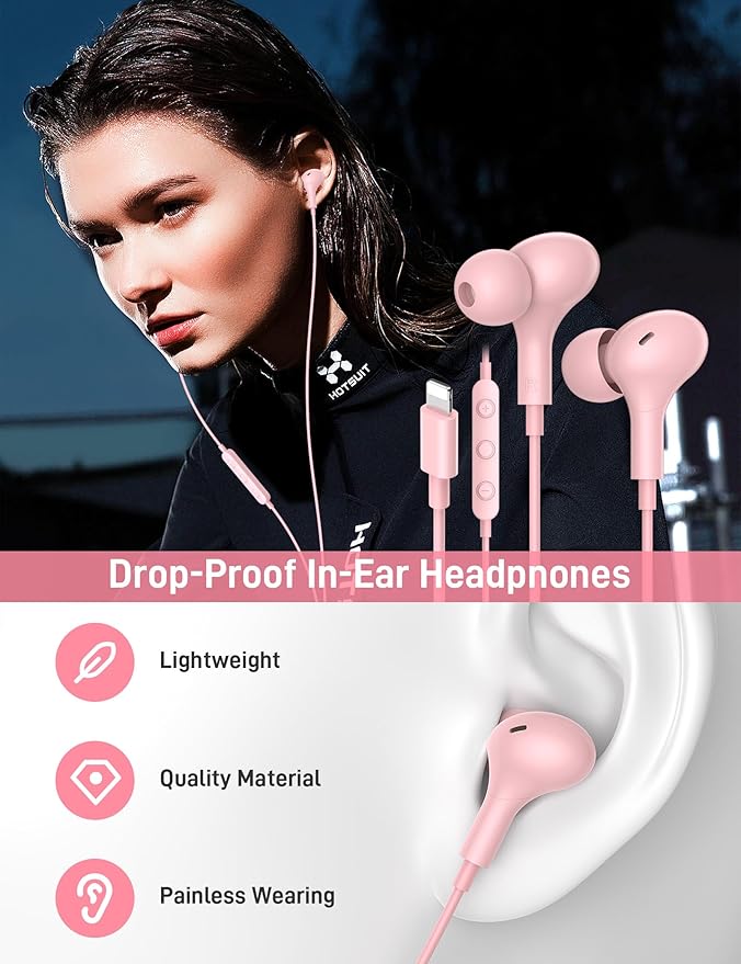 iMangoo for Apple MFi-Certified Headphones for Lightning Wired Earbuds Magnetic - Image 3