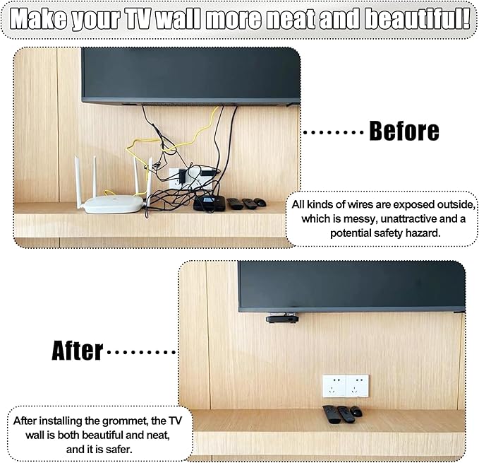 6Pack TV Cord Hider, 2-3/8" in Wall Cable Management Kit, Cord Hider - Image 4