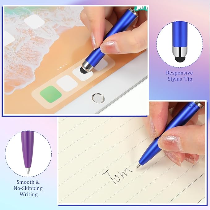 Qilery 30 Pcs Beaded Pens with Stylus Tips Plastic Beaded DIY Stylus 2-in-1 - Image 4