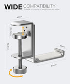 Foldable Headphone Stand and Hook – Aluminum Headset Holder Clamp Mount Under - Image 6