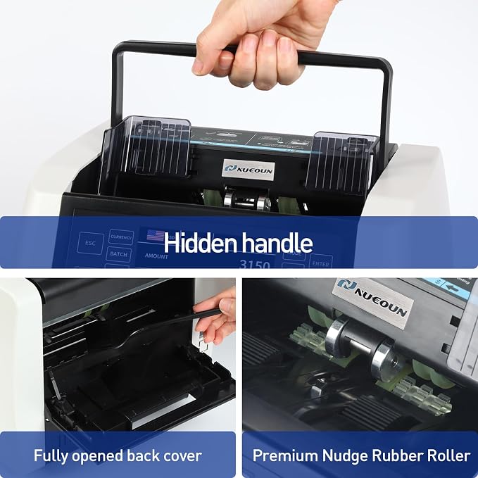 NUCOUN VC-3 Mixed Denomination Money Counter Machine, Value Counting, - Image 6