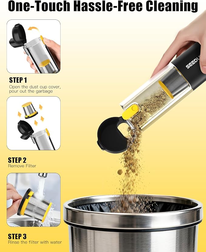 SEEDUSTRY Handheld Vacuum Cleaner Cordless, Mini Car Vacuum/Portable Pet - Image 7