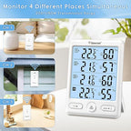 Geevon Indoor Outdoor Thermometer Wireless, 5-Inch Display Digital Hygrometer - Image 2