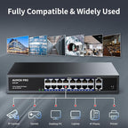 16 Port Gigabit PoE Switch, AUMOX PRO SG518P 18 Ethernet Unmanaged PoE - Image 8