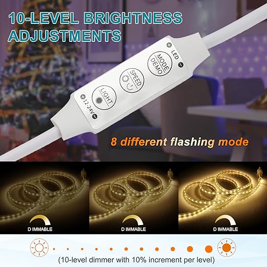 MECCANIXITY LED Strip Dimmer, 12V to 24V 6A Mini Brightness Adjustable - Image 4