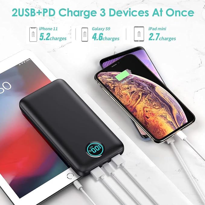 Portable Charger Power Bank 30, 800mAh LCD Display Power Bank, 25W PD Fast - Image 4