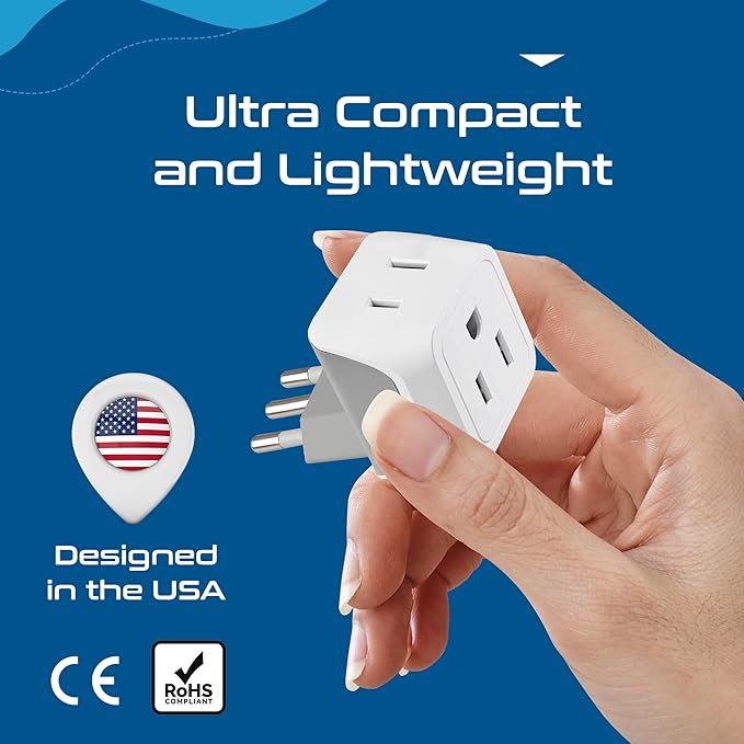 Ceptics Italy Travel Plug Adapter, Chile Plug Adapter - Image 7