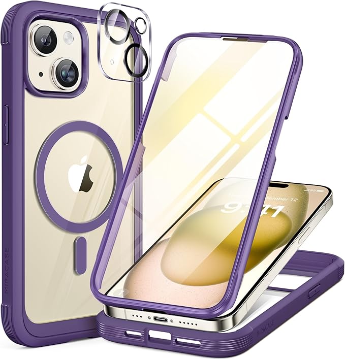 Miracase Glass Series for iPhone 15 Case Full-Body Magnetic Case by Miracase