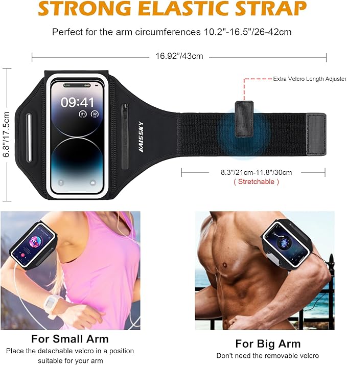 Running Armband with Earphone Bag Cell Phone Armband - Image 6