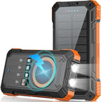 Solar Charger Power Bank 49800mAh Wireless Portable Phone Charger, 22.5W QC3.0 by Saraupup