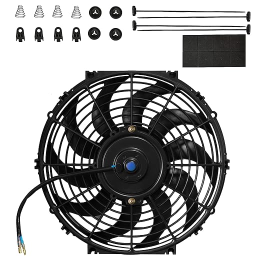 MuHize Radiator Cooling Fan - 12V 80W Universal Electric 10-Inch Fan Assembly by MuHize