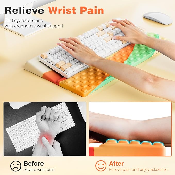 Ospelelf Keyboard Wrist Rest Comfortable Ergonomic Keyboard Stand Riser Holder - Image 2