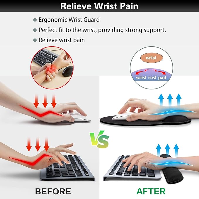 Ergonomic Keyboard Wrist Rest, Mouse Pad - Image 4