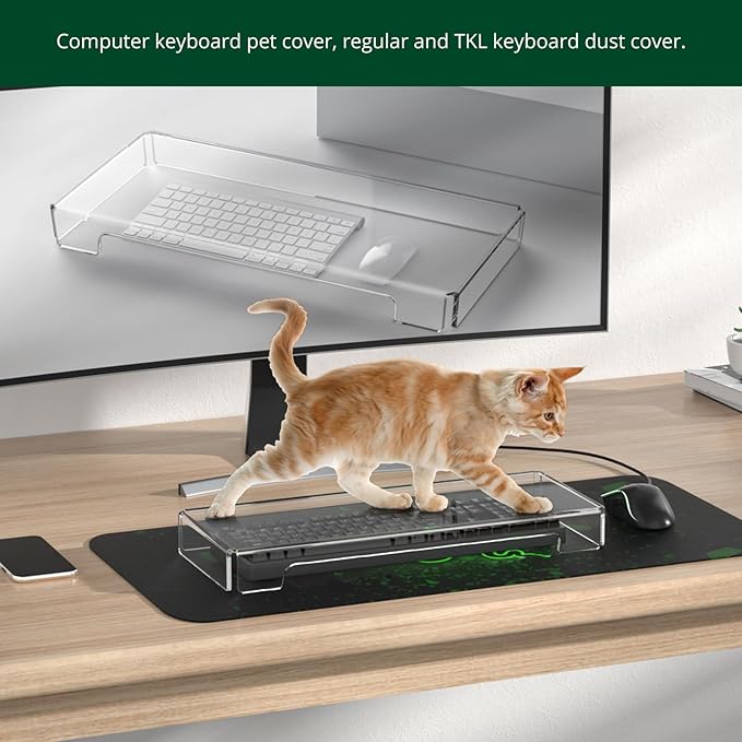Acrylic Computer Keyboard Cover, Mechanical Keyboard Dust Cover PC Keyboard Cat - Image 5