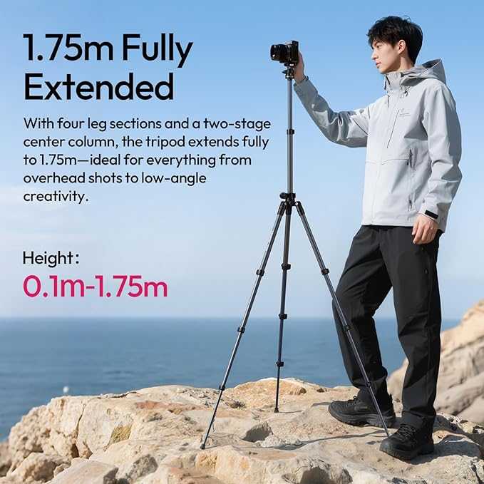 ULANZI TT59 Horizontal Overhead Photography Tripod, 68.9" Foldable Professional - Image 7