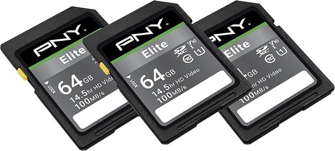 PNY 32GB & 64GB Elite Class 10 U1 V10 SDHC & SDXC Flash Memory Card Bundle - Image 6