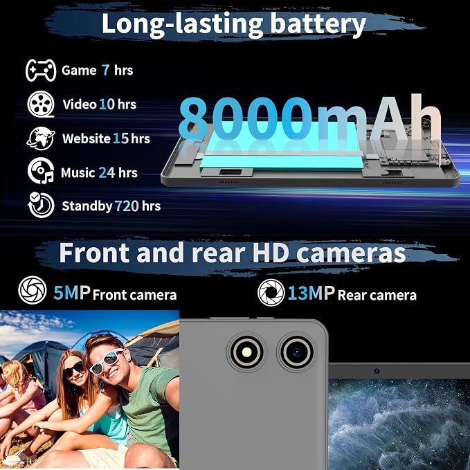 Android 15 Tablet, 26GB + 256GB, 10.1-inch Tablet - Image 4