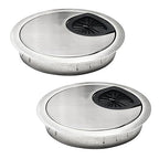 2 Pcs Desk Grommet 2-3/8" / 60 mm, Desk Cord Hole Cover, Cable Grommet Metal by EASYEAH