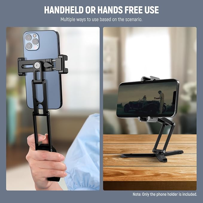 NEEWER Phone Tripod Mount with Cold Shoes, Metal Smartphone Adapter Compatible - Image 4