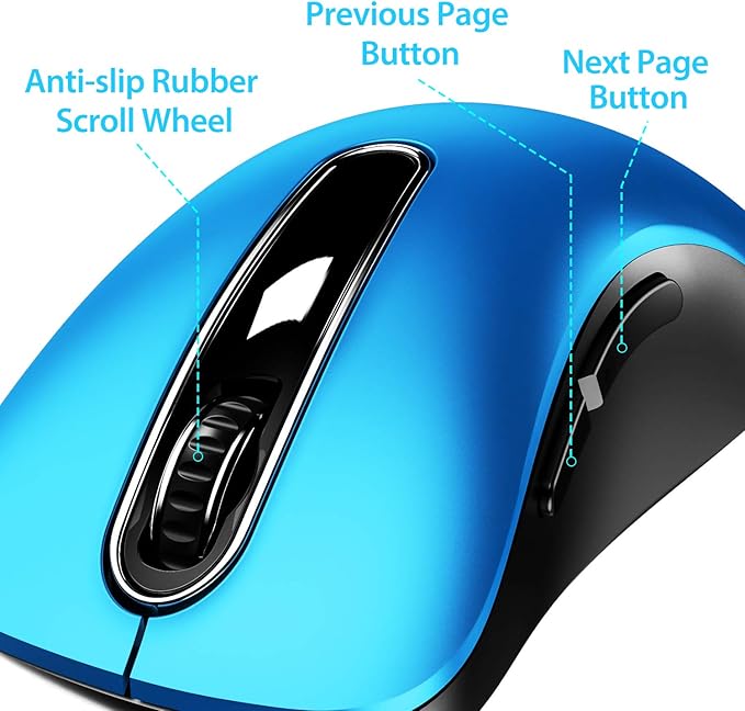memzuoix 2.4G Portable Wireless Mouse, 1400 DPI Mobile Optical Cordless Mice - Image 3
