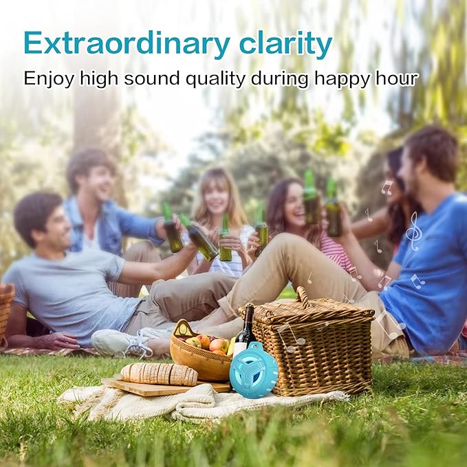 EBODA Waterproof Bluetooth Shower Speaker, IPX7 Floating Portable Wireless - Image 2