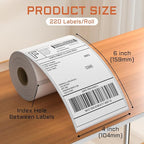 FungLam 4 Rolls 4XL Labels 4" x 6" Direct Thermal Printer Labels, Shipping - Image 2