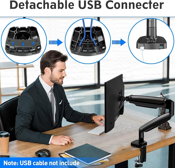 MOUNTUP Ultrawide Monitor Arm for Max 40 Inch Screen, Heavy Duty Monitor Desk - Image 5