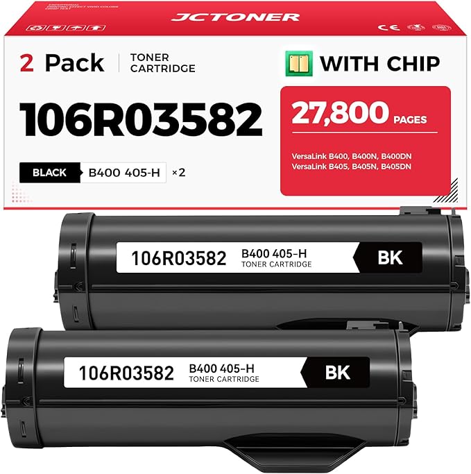 B400 B405 Black High Capacity Toner Cartridge 2-Pack Replacement by JCTONER