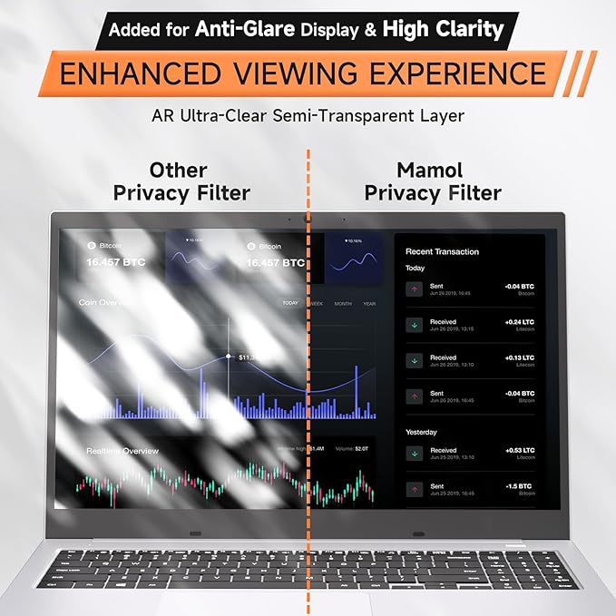 Nano Laptop Privacy Screen 16 Inch 16:10, No Glue Computer Monitor Privacy - Image 6