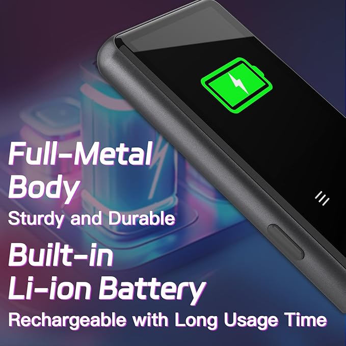 128GB MP3 Player with Bluetooth, Portable Music Player with Built-in Speaker - Image 6