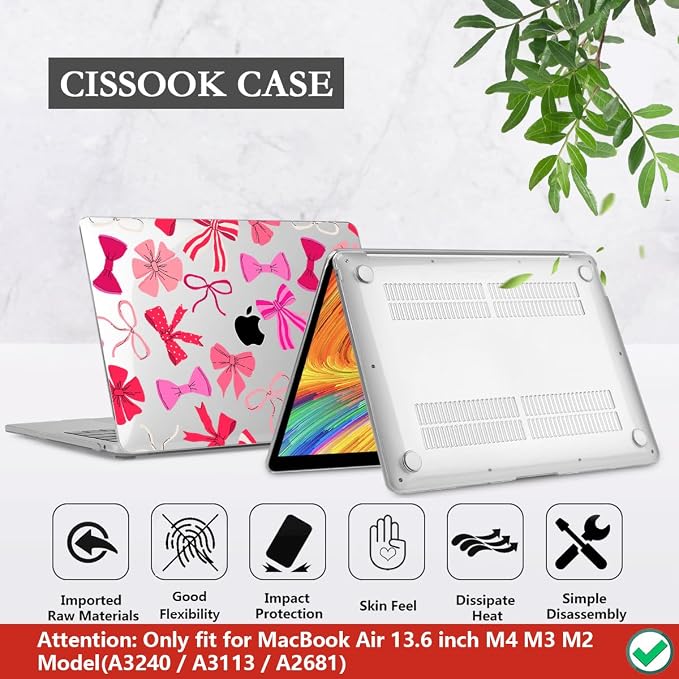 CISSOOK Compatible with MacBook Air 13.6 inch Case 2025 2024 2023 2022 Release - Image 6
