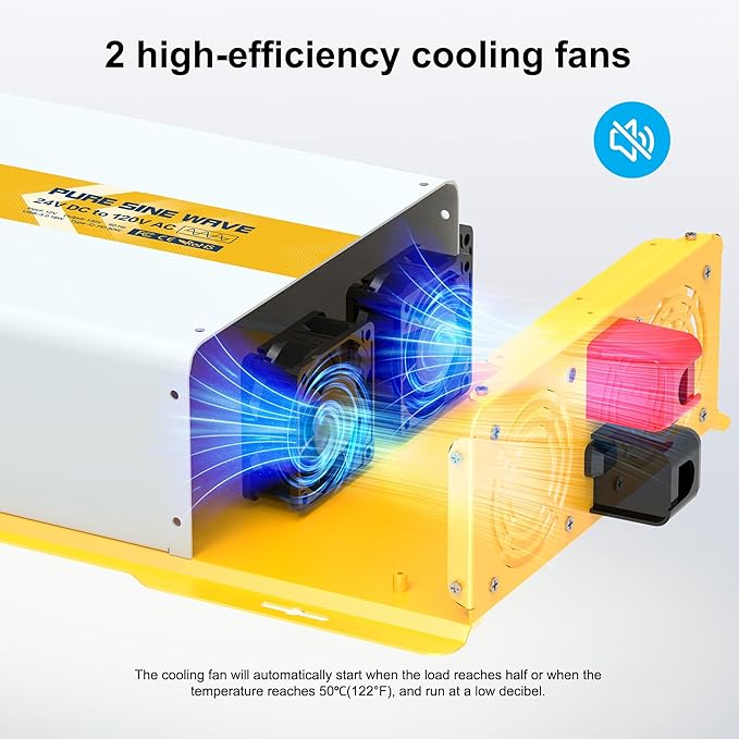 XWJNE 3000W Pure Sine Wave Power Inverter 24V DC to 120V GFCI AC Converter - Image 7
