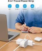 TROND Flat Plug Power Strip: 3.3ft Wrapped Short Extension Cord - Image 2